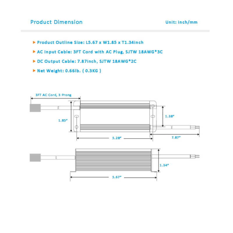 Fuente de poder LED de 12 V, 60 W IP67 - Imagen 3