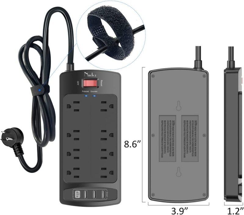 Regleta 8 salidas y 4 USB de carga - Imagen 2