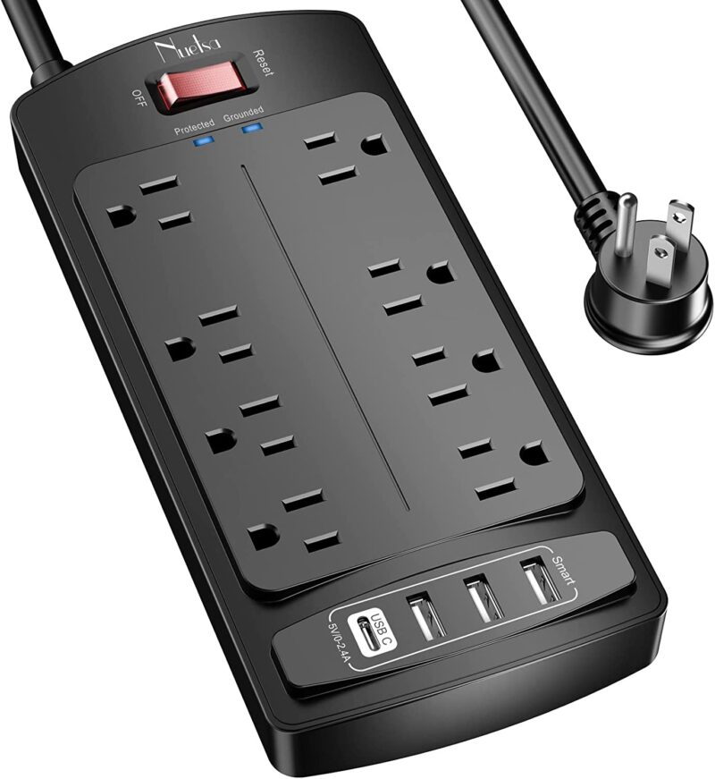 Regleta 8 salidas y 4 USB de carga