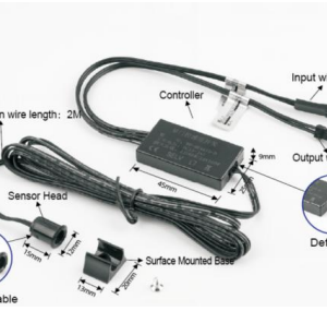 Sensor negro de puerta sencillo 12-24V