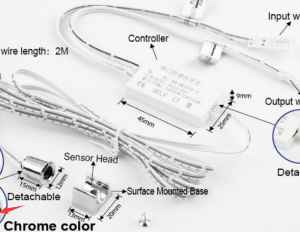 Sensor cromado de puerta sencillo 12-24V