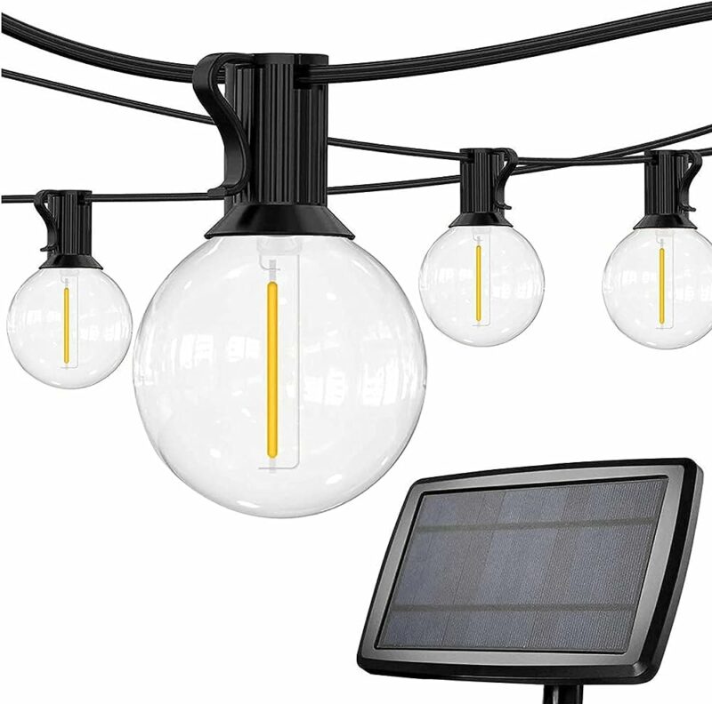 Guirnalda de luces con panel solar 48FT