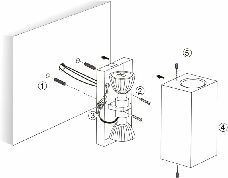 Aplique de pared bidireccional rectangular - Imagen 4