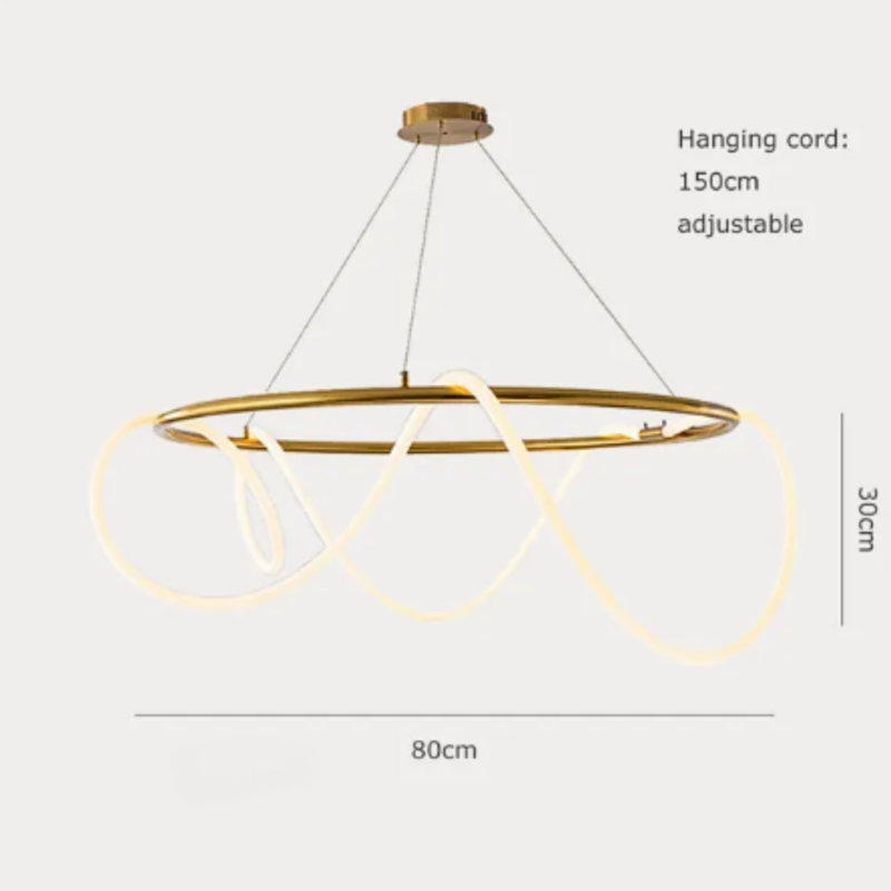 Lampara Minimalista de circulo con cuerdas - Imagen 3