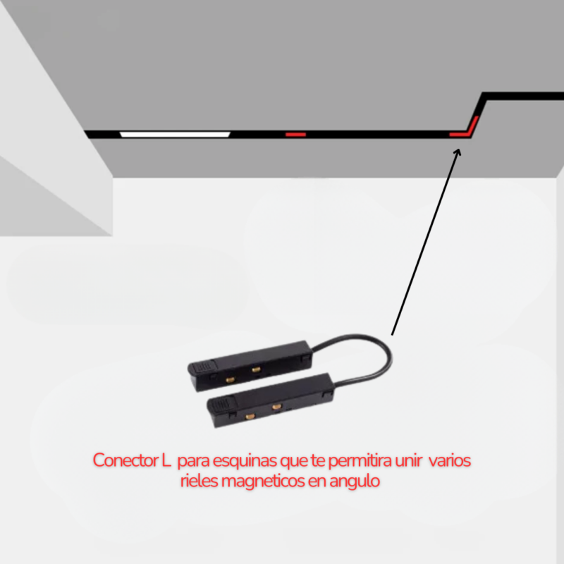 Conector L para riel magnetico - Imagen 2