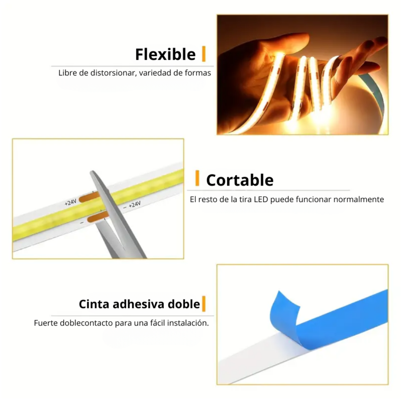 Cinta Led COB 4000K 10M - Imagen 4