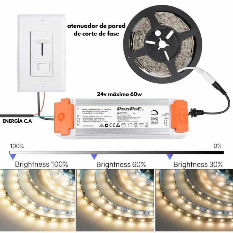 Transformador led regulable de 60 w, 24v - Imagen 4