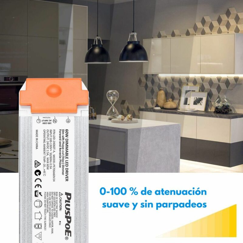 Transformador led regulable de 60 w, 24v - Imagen 6