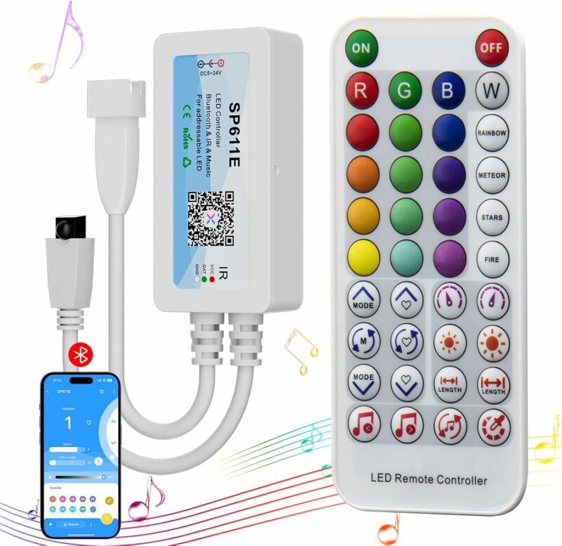 Control remoto + Modulo para cinta RGBic