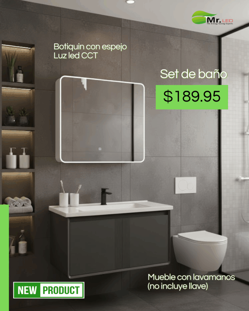 Set de baño Grande - Gris doble